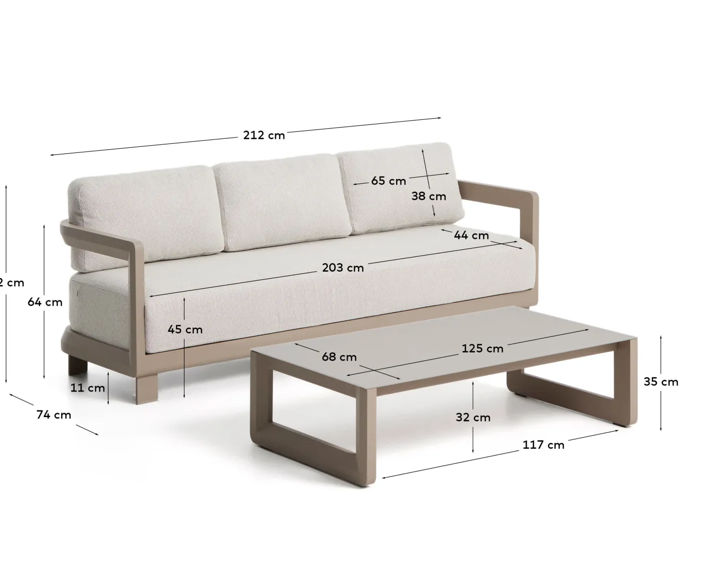 KAVE HOME Gartenlounge-Set NERANO