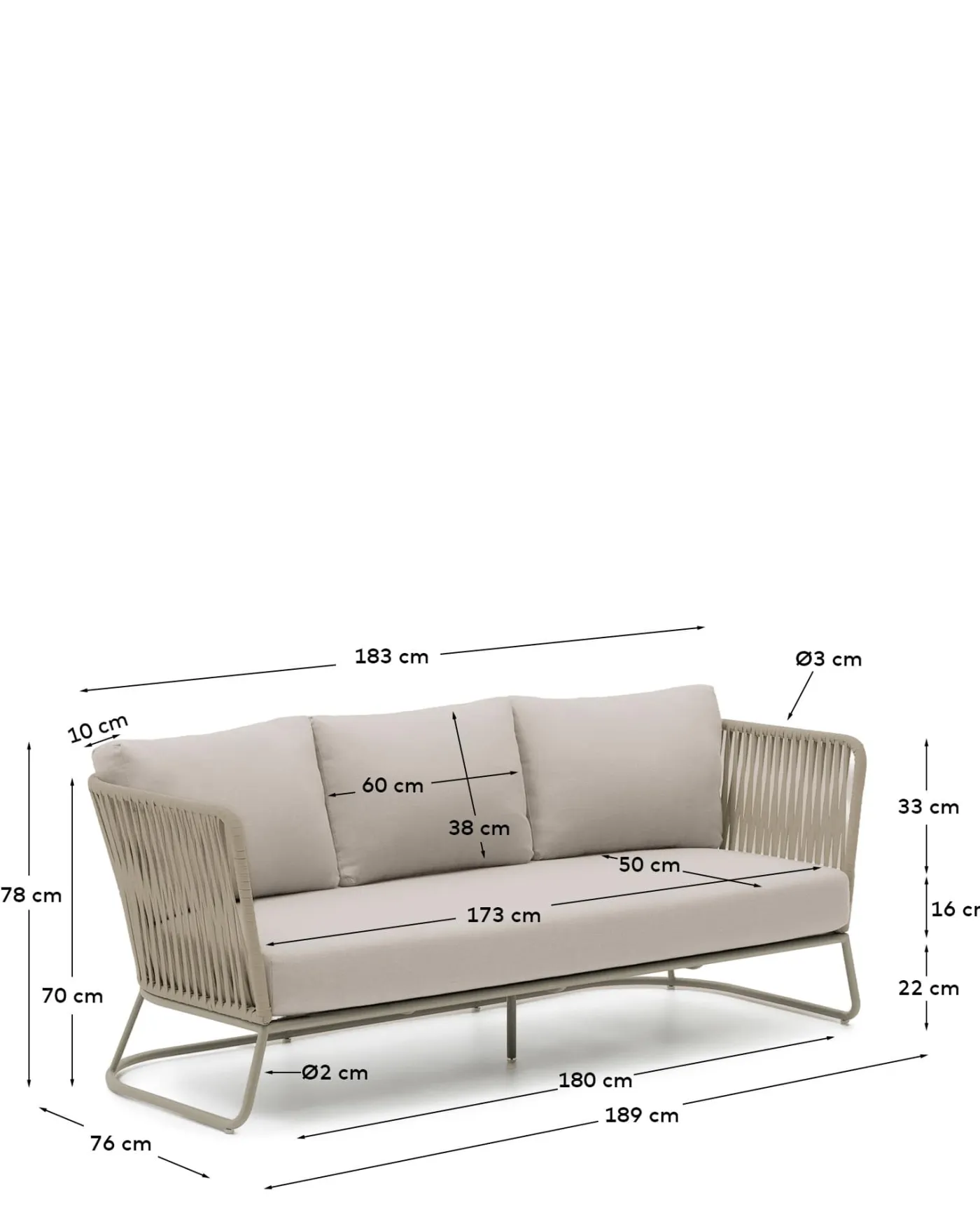 KAVE HOME Gartensofa SACONCA