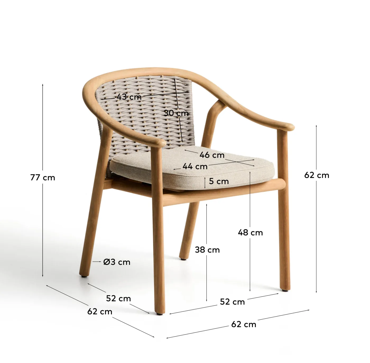 KAVE HOME Gartenstuhl ELUNDA