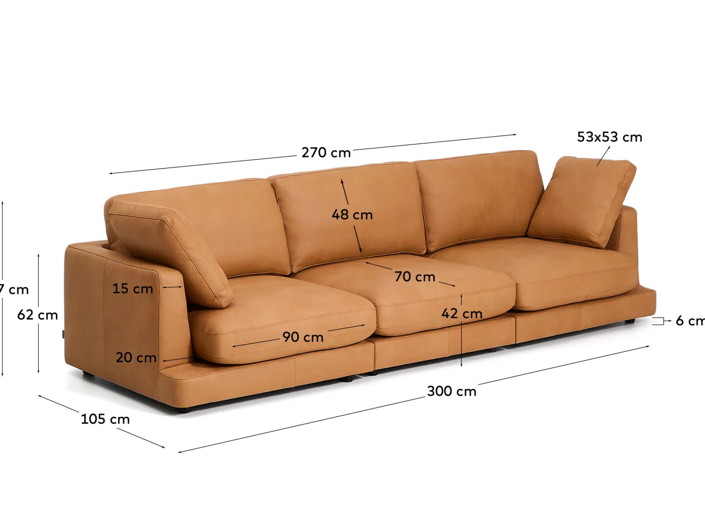 KAVE HOME Sofa LEATHER GALA