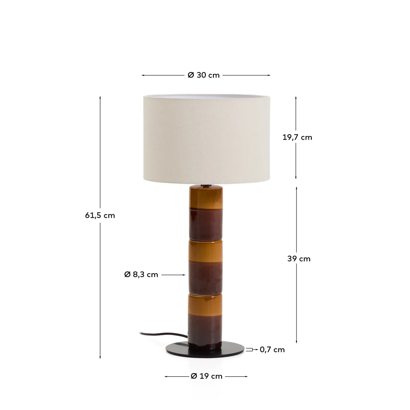 KAVE HOME Tischlampe MAVRAN