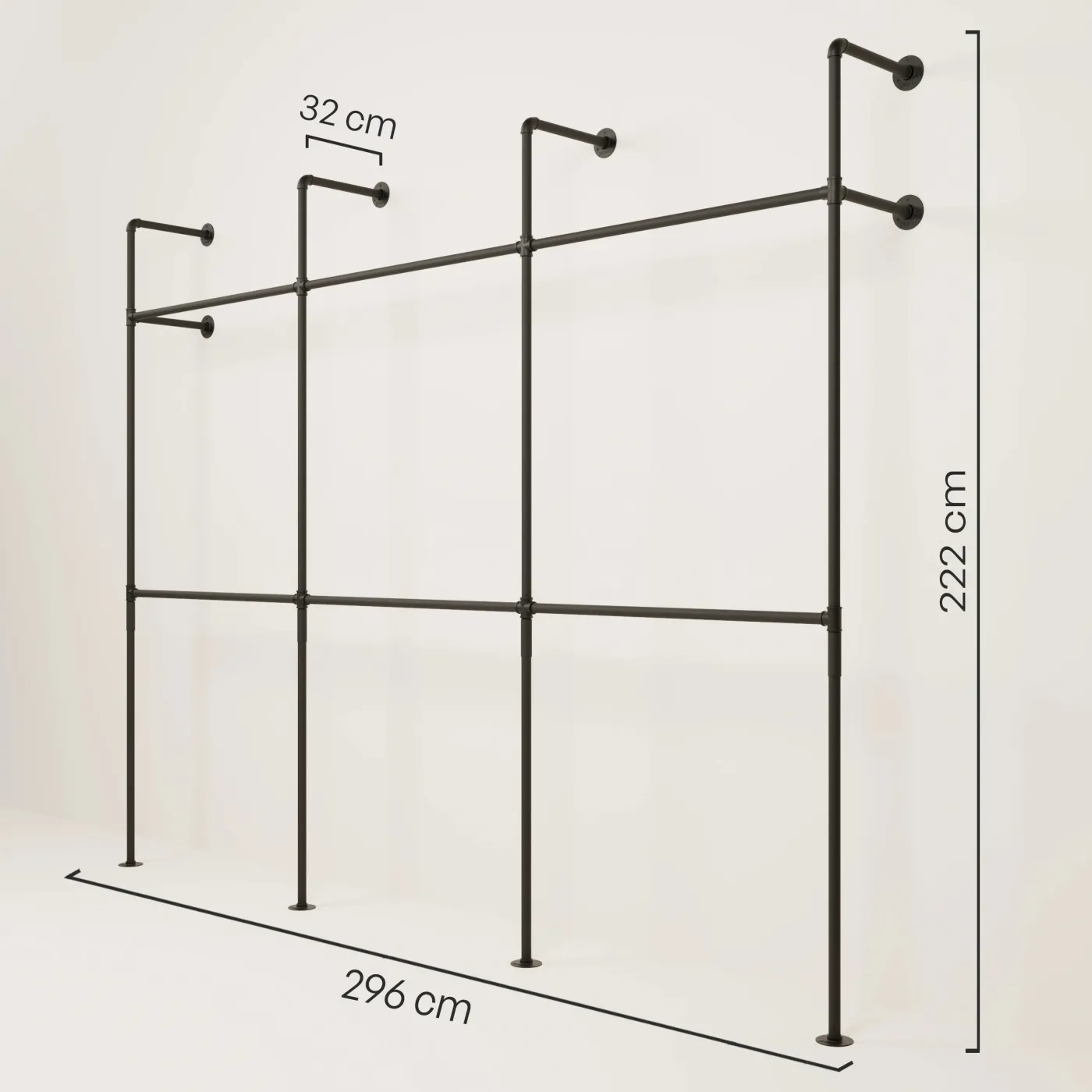 PAMO Kleiderstangensystem KIM DOUBLE 3