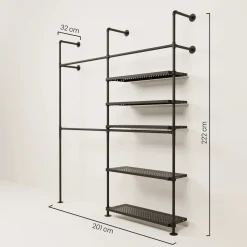 PAMO Kleiderstangensystem KIM DOUBLE 2 METAL