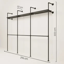 PAMO Kleiderstangensystem KIM DOUBLE 3 METAL