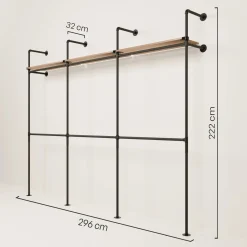 PAMO Kleiderstangensystem KIM DOUBLE 3 OAK