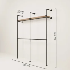 PAMO Kleiderstangensystem KIM DOUBLE 2 OAK