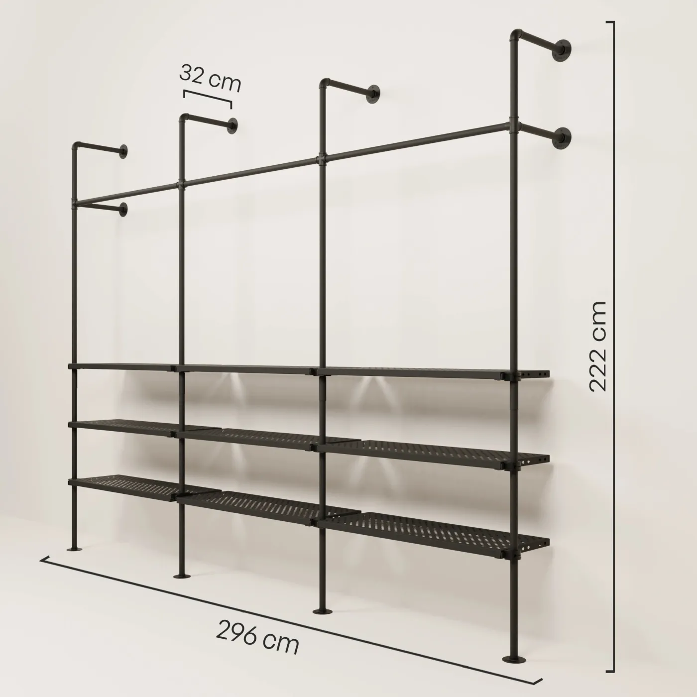 PAMO Kleiderstangensystem KIM 3 METAL