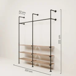 PAMO Kleiderstangensystem KIM 2 OAK
