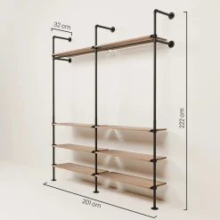 PAMO Kleiderstangensystem KIM 2 OAK