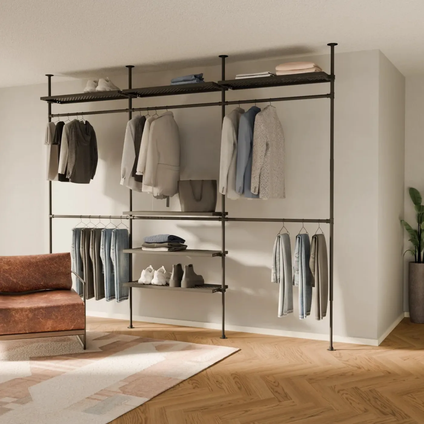 PAMO Kleiderstangensystem LOFT 3 METAL