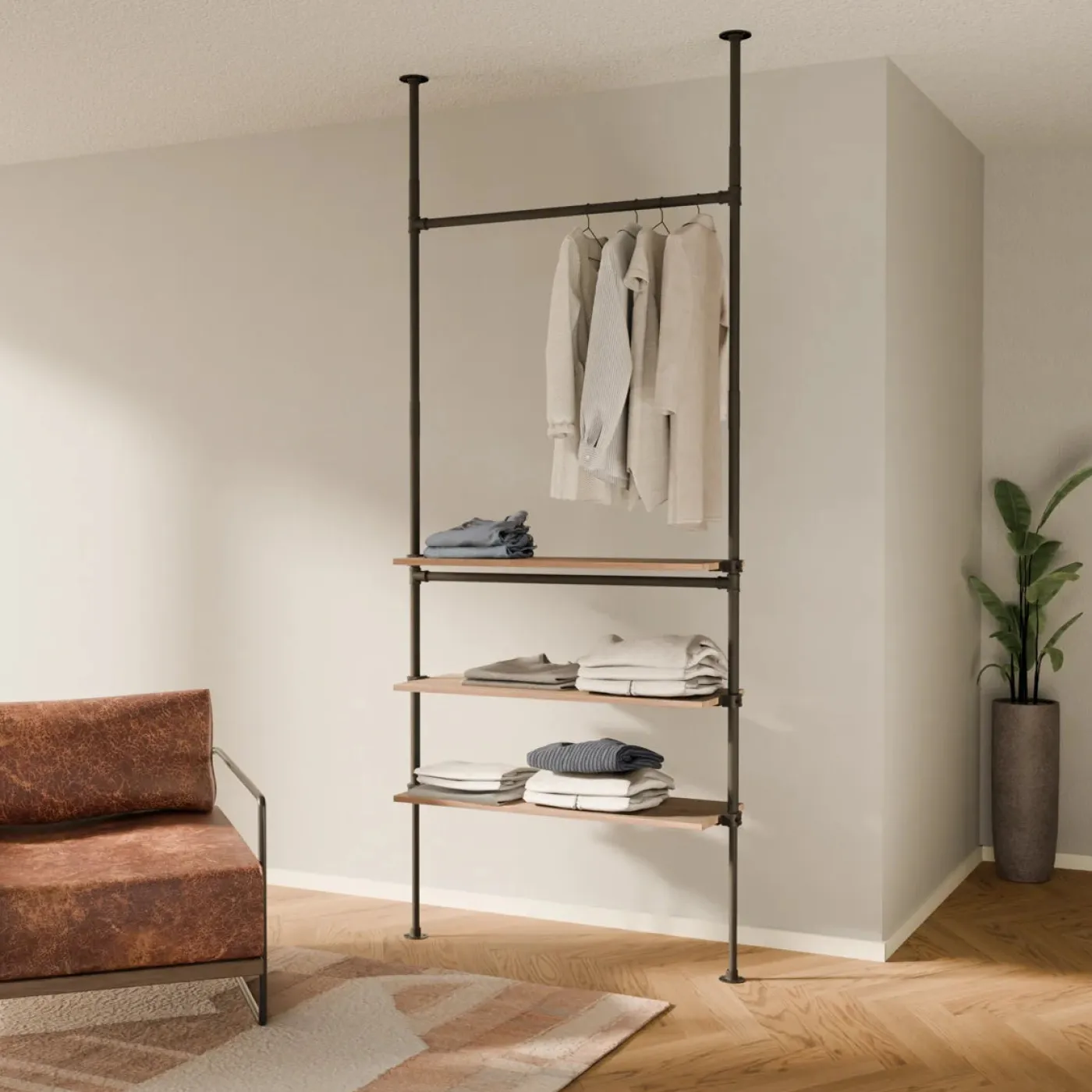 PAMO Kleiderstangensystem LOFT 1 OAK