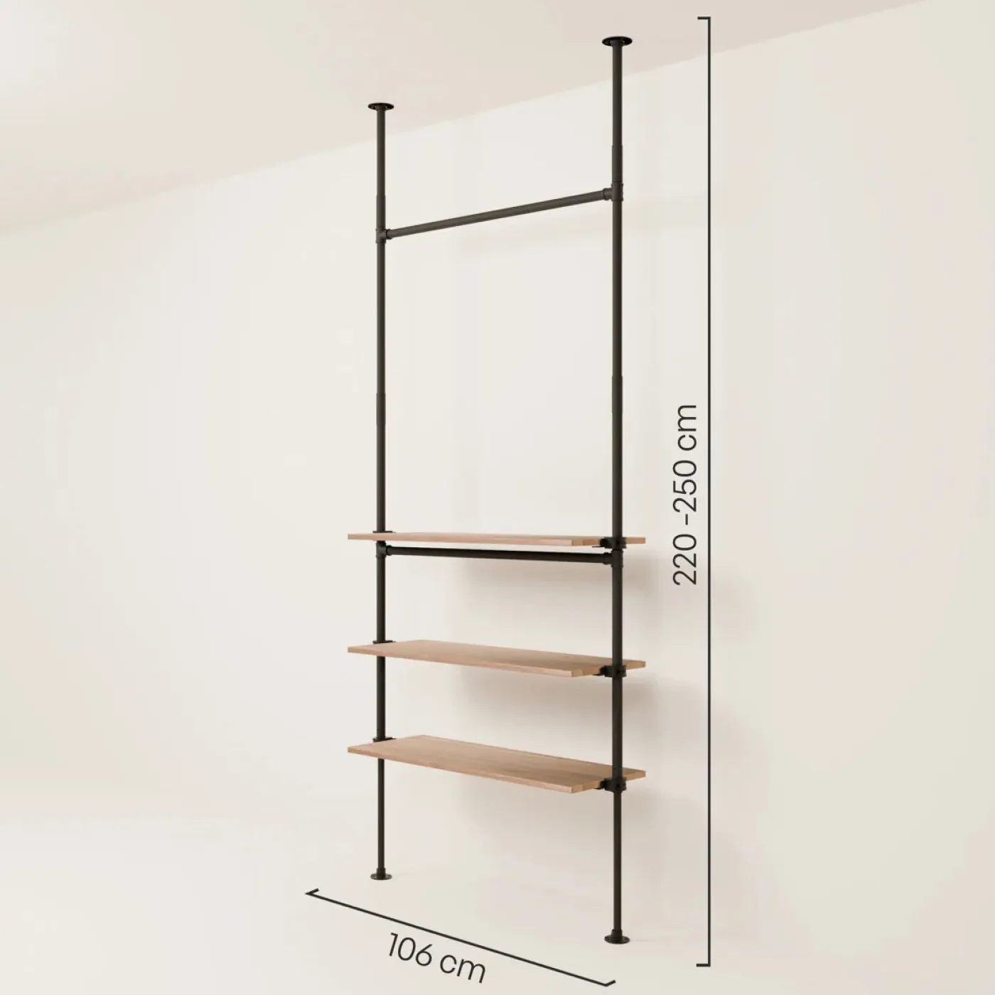 PAMO Kleiderstangensystem LOFT 1 OAK