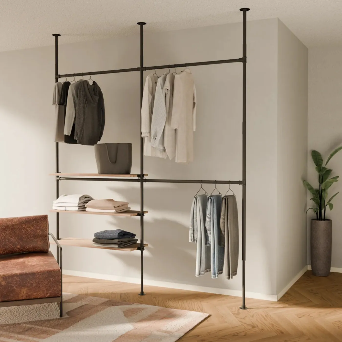 PAMO Kleiderstangensystem LOFT 2 OAK