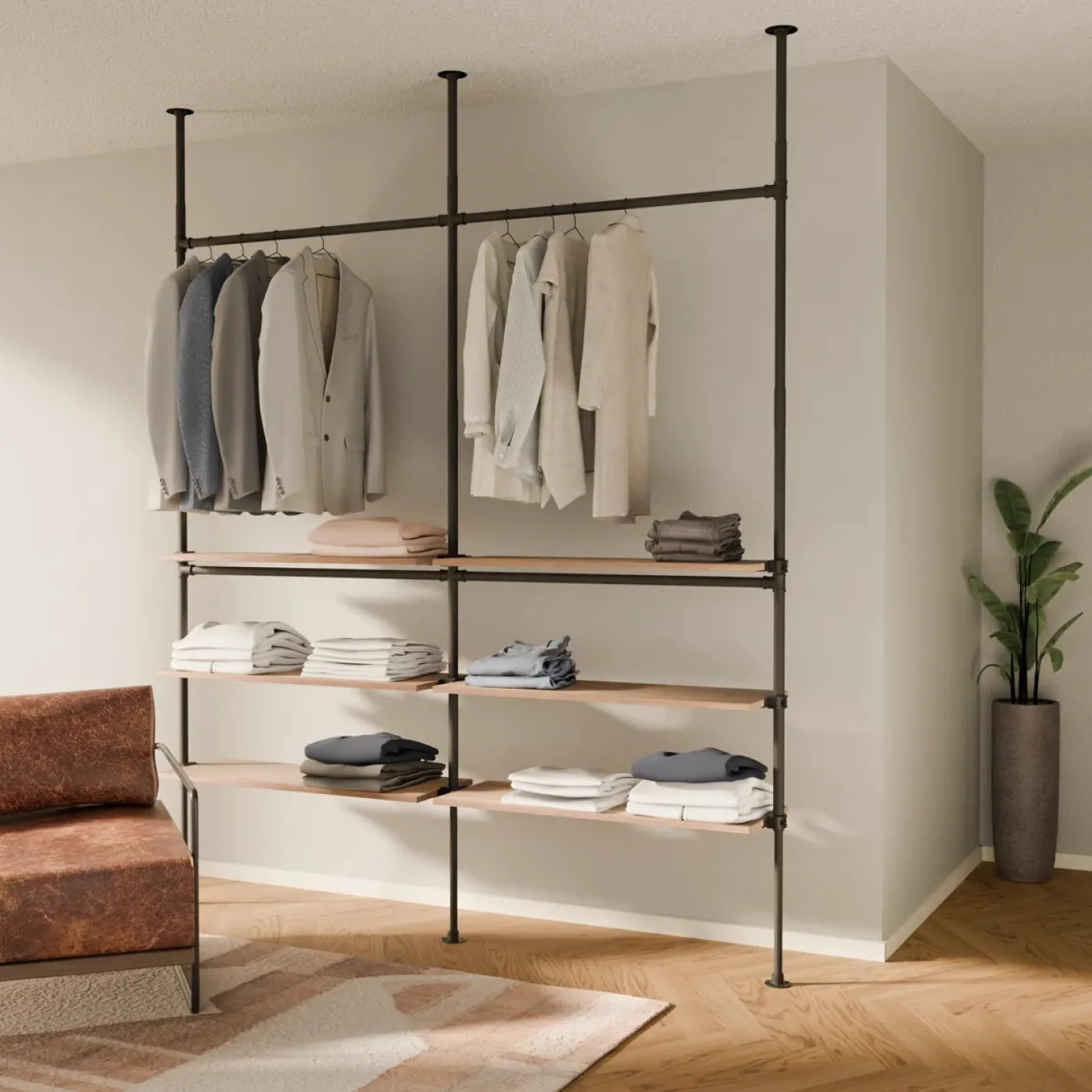PAMO Kleiderstangensystem LOFT 2 OAK
