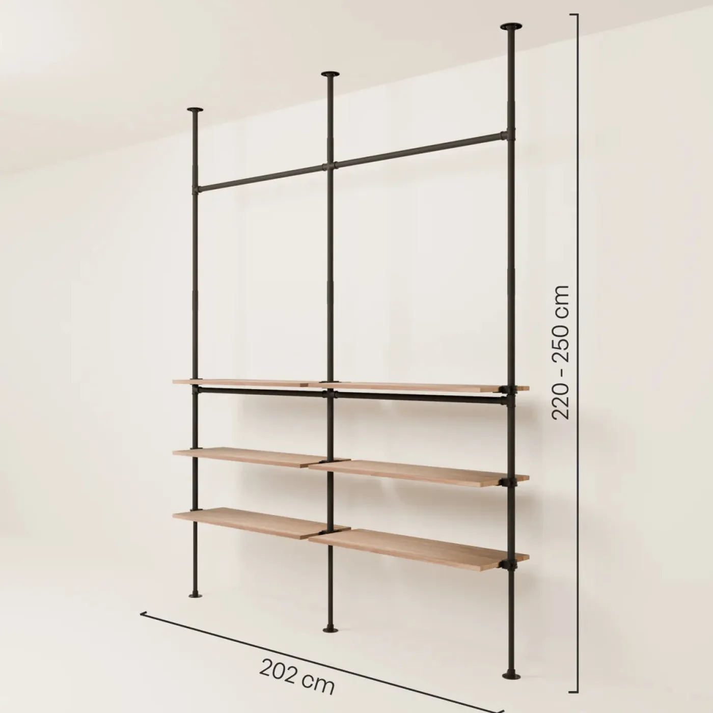 PAMO Kleiderstangensystem LOFT 2 OAK