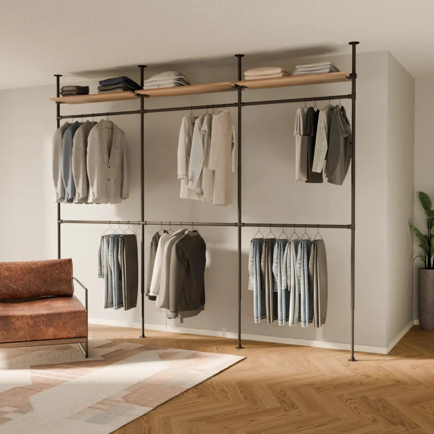 PAMO Kleiderstangensystem LOFT 3 OAK
