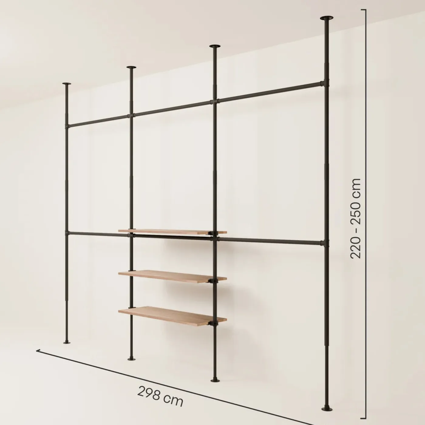 PAMO Kleiderstangensystem LOFT 3 OAK