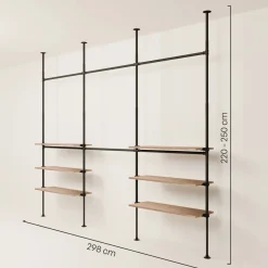 PAMO Kleiderstangensystem LOFT 3 OAK