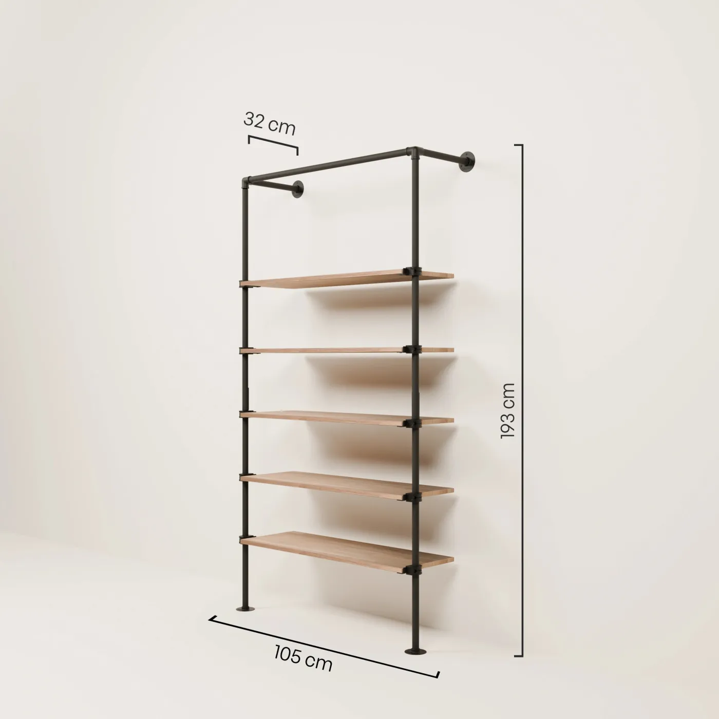 PAMO Kleiderstangensystem TIM 1 OAK