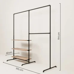 PAMO Kleiderständer LAS 2 OAK