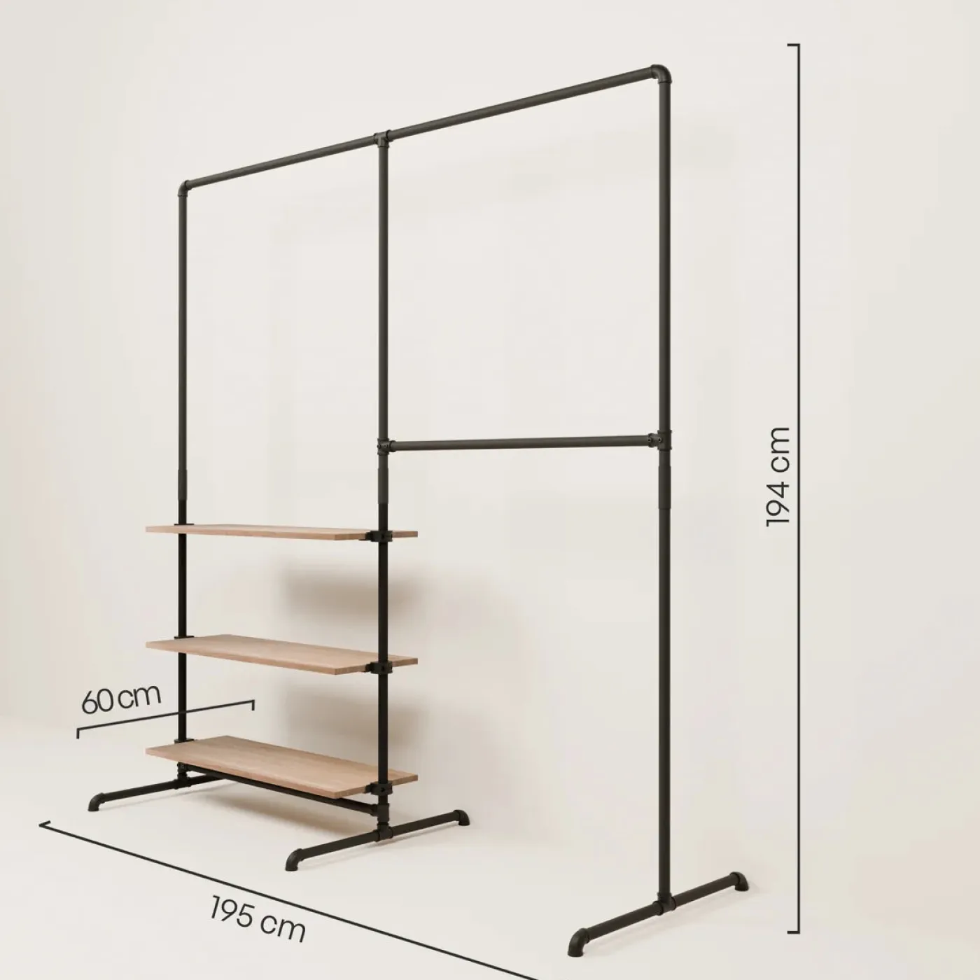 PAMO Kleiderständer LAS 2 OAK