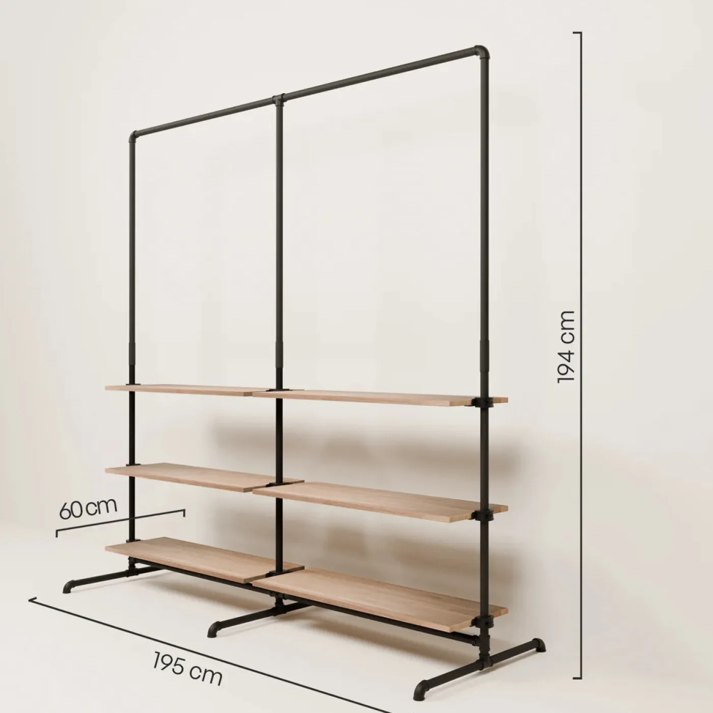 PAMO Kleiderständer LAS 2 OAK