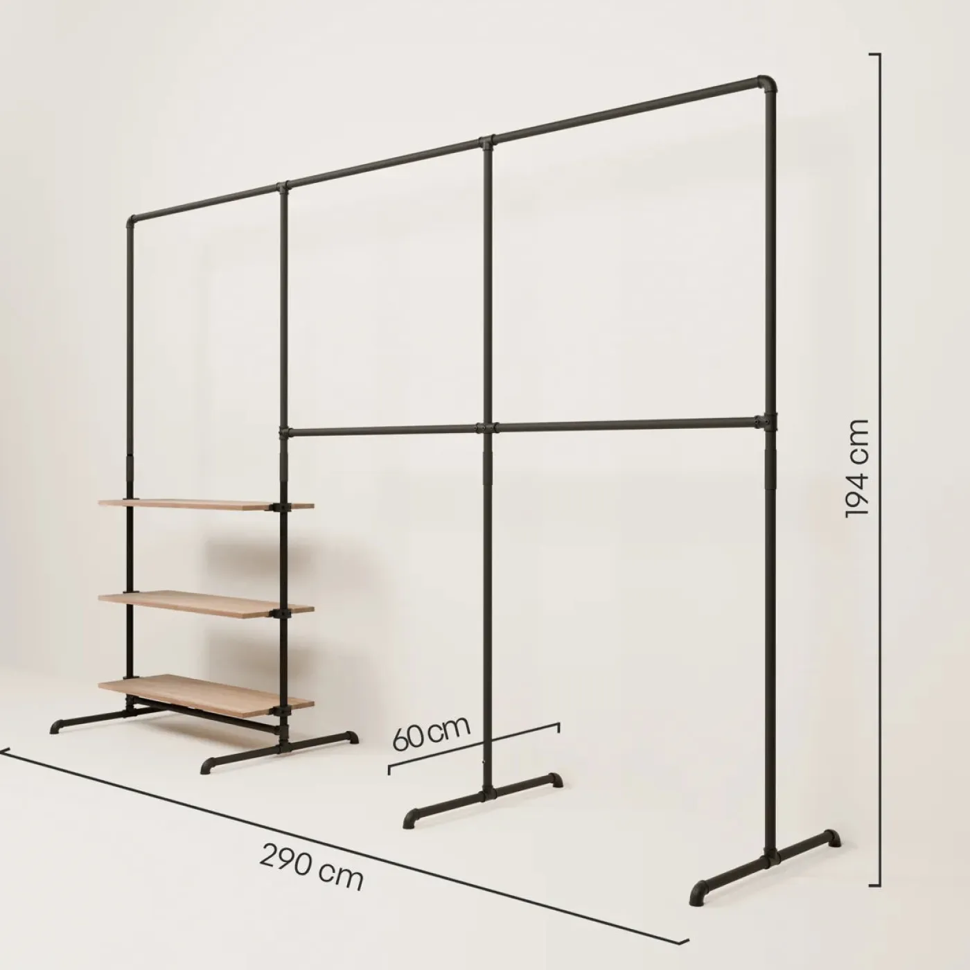 PAMO Kleiderständer LAS 3 OAK